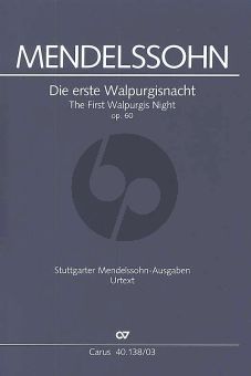 Mendelssohn Die erste Walpurgisnacht MWVD 03 Soli-Chor-Orchester Klavierauszug (R. Larry Todd)