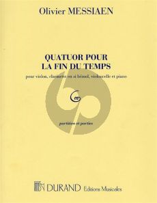 Messiaen Quatuor pour la Fin du Temps Clar.[Bb]-Violin-Violoncello-Piano Score/Parts