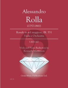 Rolla Rondo in sol maggiore BI. 331 Viola - Piano (Prepared and Edited by Kenneth Martinson) (Urtext)