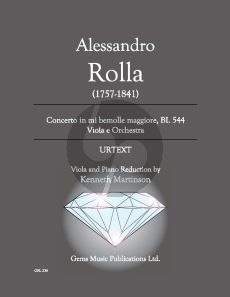 Rolla Concerto in mi bemolle maggiore BI. 544 Viola - Piano (Prepared and Edited by Kenneth Martinson) (Urtext)