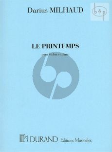 Milhaud Le Printemps Op.18 Violin-Piano