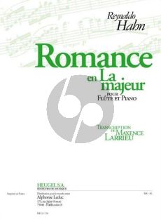 Hahn Romance La-majeur Flute et Piano (Larrieu)
