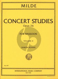 Milde 50 Concertstudies Op.26 Vol.2 (No. 26-50) for Bassoon (Edited by Simon Kovar)