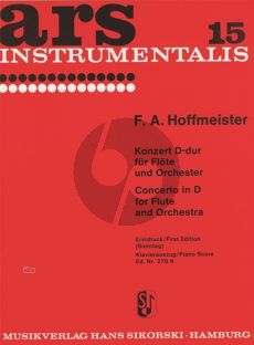 Hoffmeister Konzert D-dur Flöte und Orchester (Klavierauszug) (Dieter Sonntag)