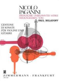 Paganini Centone di Sonate (Sonate 7-12) fur Violine und Gitarre (Herausgegeben von Paul Bulatoff)