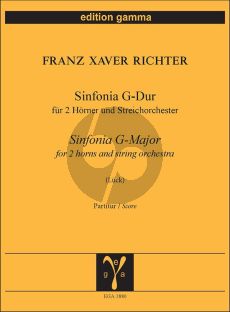 Richter Sinfonia G-Dur für 2 Hörner und Streichorchester (Partitur) (Rudolf Lück)