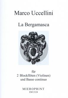 Uccellini La Bergamasca für 2 Sopranblockflöten (Violinen) und B.c.