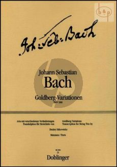 Goldberg Variationen BWV 988 arr. fur Streichtrio Stimmen