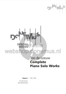 Leeuw Complete Piano Solo Works Vol. 1 (1944 - 1964)