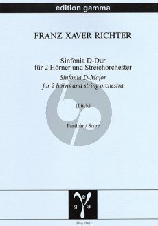 Richter Sinfonia D-Dur für 2 Hörner und Streichorchester Partitur (Rudolf Lück)