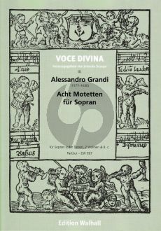 Grandi 8 Motetten Soprano [Tenor]- 2 Vi.-Bc (Score) (Jolando Scarpa)