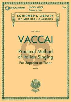 Vaccai Practical Method of Italian Singing Soprano or Tenor Book with Audio (edited by John Glen Paton)