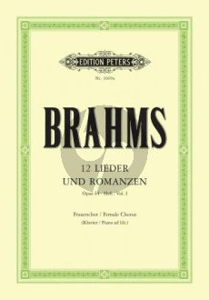 Brahms 12 Lieder & Romanzen Op.44 Vol.1 SSAA-Klavier