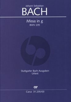 Bach Luterische Messe G-moll BWV 235 Kyrie-Gloria Messe ATB Solo, SATB Chor und Orchester Klavierauszug